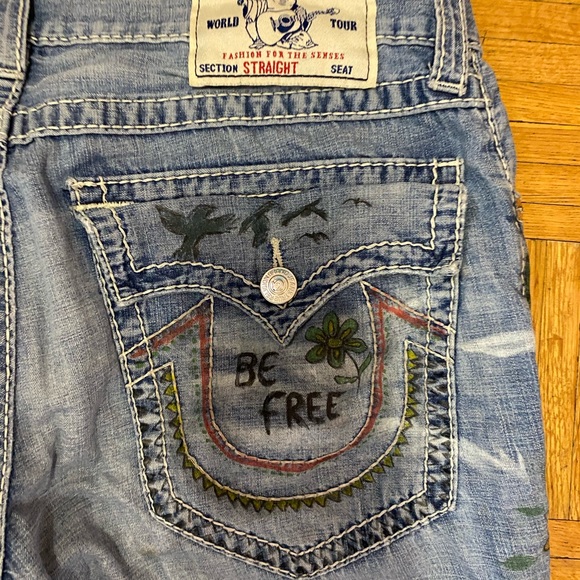True Religion 34” up-cycled unisex jeans. - Picture 8 of 14